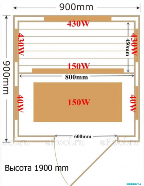 Инфракрасная кабина (сауна) Glass CS Micro