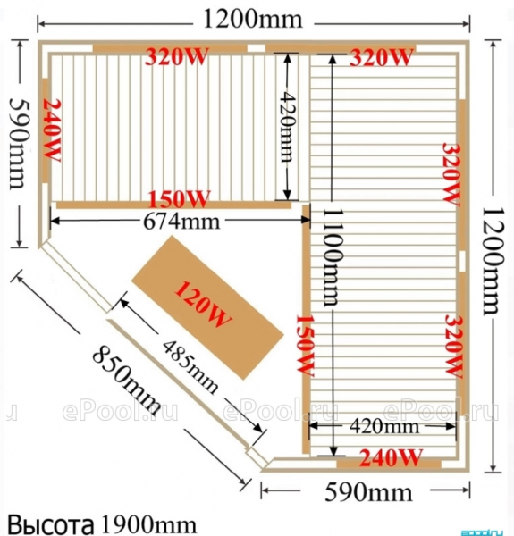 Инфракрасная кабина (сауна) Cedar CST Corner Mini G